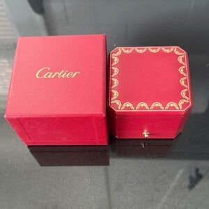 Cartier Red and Gold Jewelry Box Duo